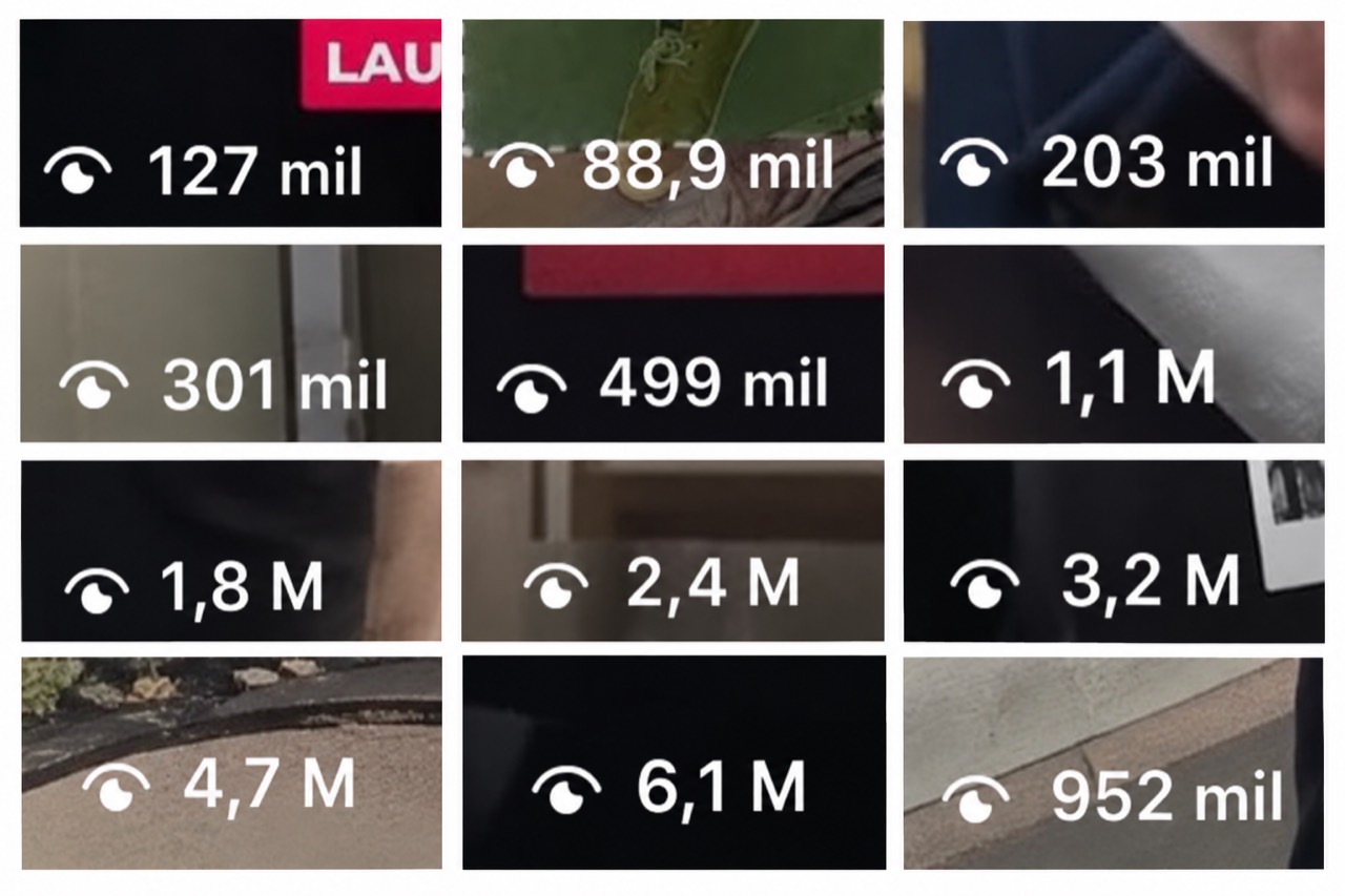 Capturas reales de contenidos con visualizaciones desde 88,9 mil hasta 6,1 millones